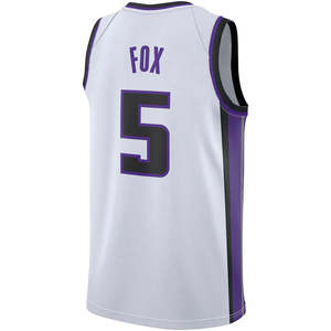 Erkek Sacramento #5 De'Aaron Fox City Edition basketbol forması-logoları dikişli gömlek ile işlemeli - Product Image 3