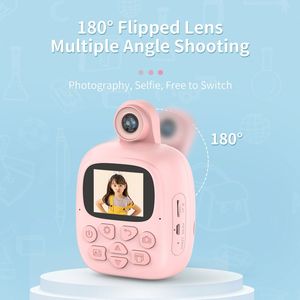 Appareil photo pour enfants avec objectif rotatif 1080P, grand angle 180°, écran 2,4 pouces, impression thermique instantanée, photographie en un clic - Product Image 4