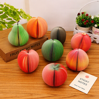Bloc-notes 3D en forme de fruits, notes autocollantes créatives, pomme, poire, orange, tomate, bloc-notes pour le bureau