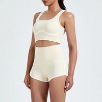 Ensemble de yoga respirant pour femme, grande taille, avec débardeur à dos uni et short, extensible dans les quatre sens, coupe ajustée, effet push-up fessier, moulant