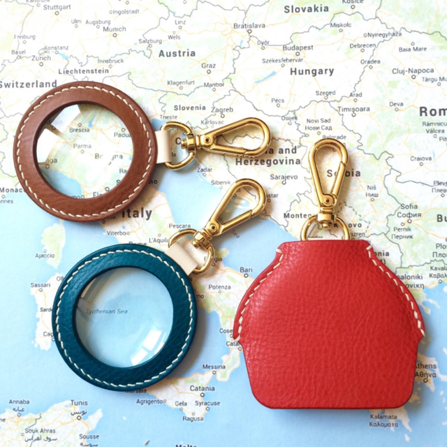 High Quality Leather Magnifying Glass Lens Case Personalize Mini Magnifier Holder Pocket Pendant Gifts