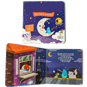 Libro de Sonidos Personalizado con Canciones <span class=keywords><strong>para</strong></span> <span class=keywords><strong>Dormir</strong></span>, Libro Interactivo de Cartón con Canciones de Cuna Suaves, OEM - Product Image 1