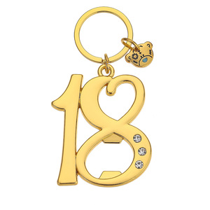 Porte-clés ouvre-bouteille en alliage de zinc pour anniversaires 18 et 21 ans, cadeaux et souvenirs de fête et de mariage - Product Image 3