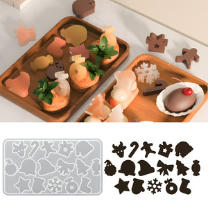 DIY Weihnachts-Schokoladen-Harzform Handgefertigtes Skulpturmodell für Kuchen und Epoxidharz-Dekoration - Product Image 2