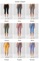 Taille haute femme Capri pantalon 3/4 longueur Fitness culture Leggings brodé Logo respirant tricoté imprimé coutures Techniques