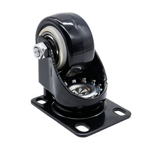 1.5"/2" Black Furniture <strong>Casters</strong> Brake <strong>Ball</strong> Bearing PVC/PP/PU Swivel Wheels Light Duty Universal Rollers for Cabinets Cupboards - Product Image 2