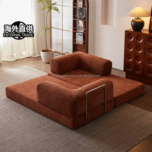2025 Luxury Single Futon Corner Living Room Compressed Multifunctional Metal Sleeper Chair Folding Foam <strong>Sofa</strong> Bed with Arms - Product Image 3