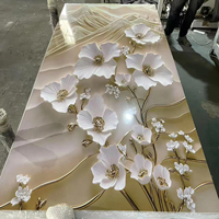 Panneau mural en PVC à motif marbré réaliste moderne, imperméable, pour la décoration intérieure du salon