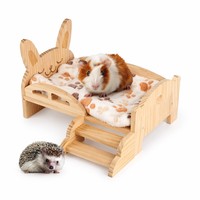 Maison pour animaux de compagnie en bois massif de luxe, design villa, abri intérieur/extérieur pour chien et chat, cage pour animaux en bois naturel, spacieuse et imperméable