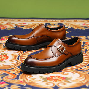 Zapatos de Hombre de Cuero Marrón de Alta Gama, Estilo Casual y Formal, con Aumento de Altura, de Piel Vacuna, Nuevo Estilo - Product Image 1