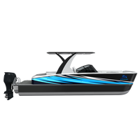 Yacht de luxe en fibre de verre pour la pêche et la vitesse de navigation Yacht ponton durable et élégant