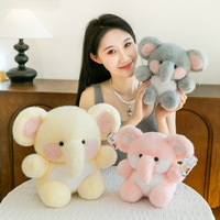 Peluche Adorable Éléphant Dessin Animé Super Doux, Jouet Réconfortant Rembourré en Coton PP, Lavable, Cadeau Saint-Valentin