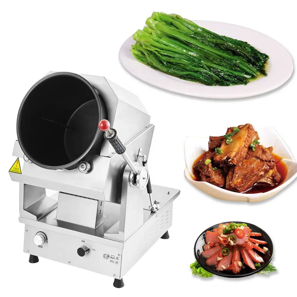 Vender como pan caliente 220V 5000W Botón de elevación Máquina para freír Robot de cocina comercial