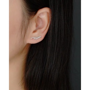 Moda Popular S925 plata esterlina 18K chapado en oro Cubic Zirconia CZ alas gancho pendientes para mujer - Product Image 4