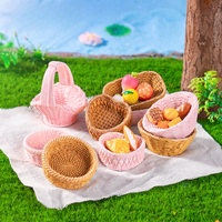 Panier en rotin miniature créatif de simulation pour micro-paysage, modèle miniature, petit ornement, vente en gros