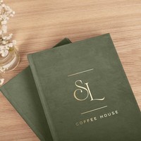 Housses de menu de café personnalisées Couverture rigide Supports de menu avec reliure à anneaux A4 A5 Format lettre Dossiers de menu de restaurant