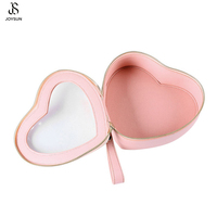 JOYSUN Pochette de maquillage personnalisée en vinyle élégante en forme de cœur, petite pochette cosmétique transparente