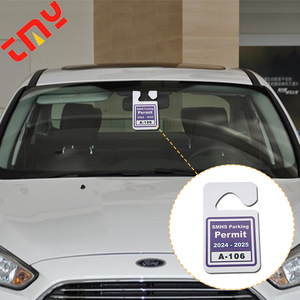 Tùy chỉnh gương chiếu hậu treo dấu hiệu tạm thời xe đậu xe vượt qua tái sử dụng giấy phép nhựa PVC <span class=keywords><strong>RFID</strong></span> đậu xe treo tag - Product Image 6