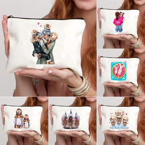 Borsa Cosmetica in Tela con Stampa Famiglia e Bambino, Calda e Alla Moda, da Viaggio, Organizer con Cerniera, Regalo <span class=keywords><strong>per</strong></span> la Mamma, Uso Quotidiano - Product Image 4