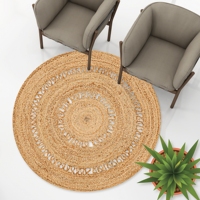 Tapis rond en jute tressé classique Tapis réversible tressé à la main Tapis Extra Large à bas prix Produit en vrac