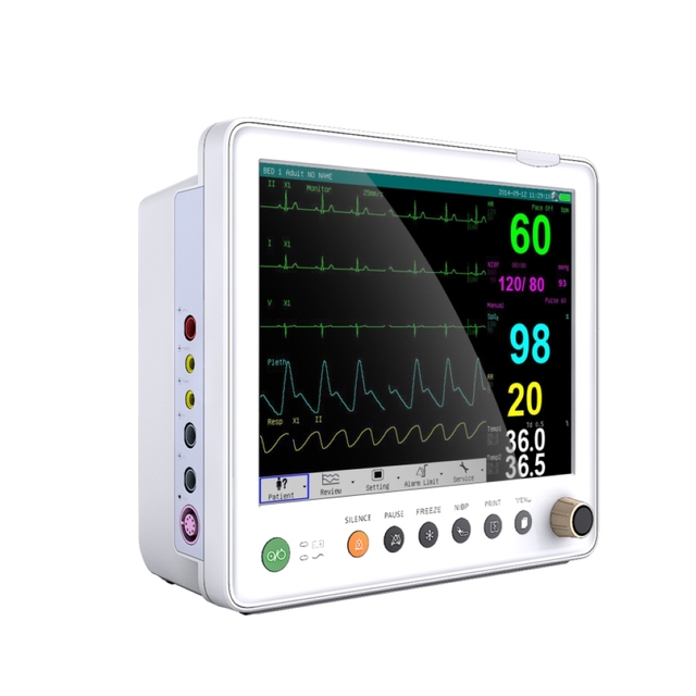 Multiparameter Patient Monitor SpO2 ECG Parameters 8" Color TFT LED Display Rechargeable Battery for Veterinary Hospital Use Pet