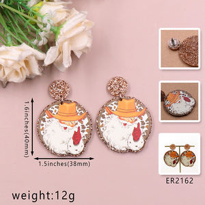 Pendientes colgantes de árbol de Navidad bebé hace frío fuera Santa pan de jengibre perezoso joyería acrílica para mujeres enteras - Product Image 5