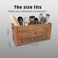 Boîte de rangement en bois durable et personnalisable, porte-couverts pour la vaisselle, comptoir de cuisine, salle à manger, maison