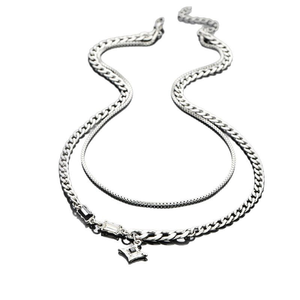 Collar con colgante de cruz, diseño simple y unisex - Product Image 5