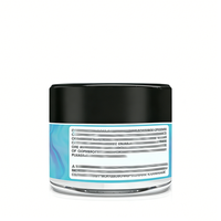 Contenants ronds transparents anti-odeur personnalisés, pots en verre de 2/3/4 oz avec couvercles noirs résistants aux enfants, pots à fleurs de 3,5 g