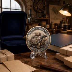 Moneta Commemorativa Personalizzata con Rilievo 3D in Lega di Zinco, Tartaruga a Molla, Moneta Souvenir con Scatola Regalo, Nessun MOQ - Product Image 1