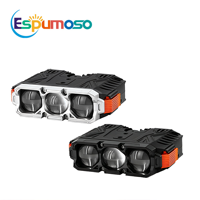 Phare auxiliaire LED Espumoso NXF 2/3 lentilles pour moto, projecteur de conduite, antibrouillard, faisceau Hi/Lo pour VTT UTV tout-terrain