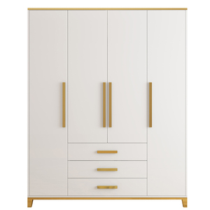 Armadio Moderno per Camera da Letto a Quattro Ante Bianco Semplice e Antiumidità Guardaroba Componibile <span class=keywords><strong>Economico</strong></span> - Product Image 1