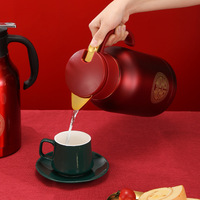 Carafe Thermique en Acier Inoxydable 304 Rouge Spécifique Mariage, Bouilloire Tout-en-un, Carafe à Eau Chaude Isolation 12-24 Heures, Design Moderne