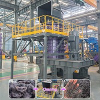 Grande broyeuse à marteaux pour le recyclage des pneus pyrolytiques et des fils d'acier, ligne de nettoyage verticale, concasseur pour le recyclage des pneus et des fils d'acier