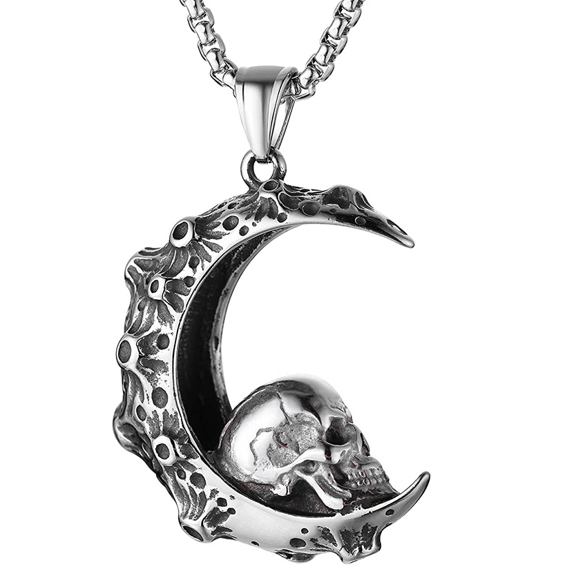 Collana Uomo Con Ciondolo Coltello In Acciaio Inossidabile - Gioiello Antiallergico Alla Moda, Nero - 3