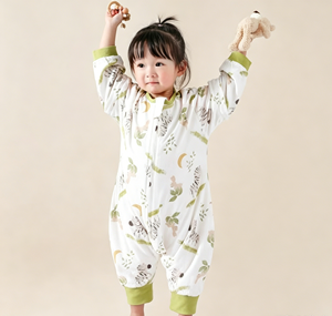 Vêtements de nuit pour bébé avec couche absorbante intégrée, manches détachables, séparateurs de <span class=keywords><strong>jambes</strong></span>, fabriqués en 100% coton, 1-3 ans, été/printemps - Product Image 4