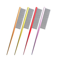 Peigne démêlant en aluminium Lichao Da pour chiens, à pointe fine, pour toilettage des animaux à poils longs (Yorkshire Terriers), efficace pour éliminer les poils lâches