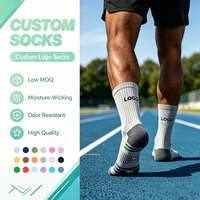 Chaussettes de sport en coton 100 % pour hommes, tricotées douces, avec logo, anti-ampoules, pour l'entraînement, vente en gros, personnalisables