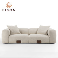 Canapé d'angle moderne trois places, style crème, pour la maison, canapés nuages, élégant, pour salon, hôtel, durable, confortable, lavable