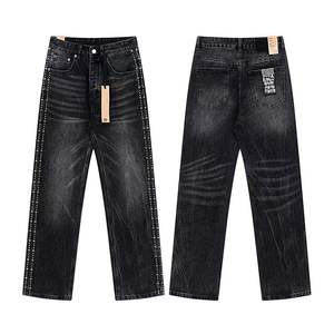 Jeans KSUBI de pierna recta, estilo retro, desgastados, de moda casual para hombre y mujer - Product Image 3