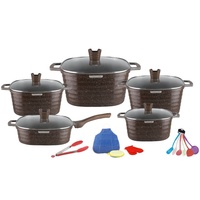 Ensemble de casseroles et poêles carrées de haute qualité, légères, 21 pièces, revêtement antiadhésif en pierre de Maifan, compatible avec les cuisinières à gaz et les fours