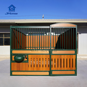 맞춤형 실내 휴대용 강철 튜브 금속 말 마구간 울타리 패널 슬라이딩 도어 포함 농장용 - Product Image 2