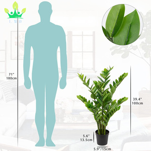 พืชเทียมขนาดใหญ่ <span class=keywords><strong>zamioculcas</strong></span> ใบต้นไม้ในหม้อสำหรับโต๊ะสำนักงานห้องน้ำห้องนอนห้องนั่งเล่นบ้านระเบียงสวนตกแต่ง - Product Image 2