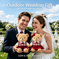Ensemble de peluches d'ours mignons pour couple, couleur beige, avec gilet en tricot diamanté, animal en peluche pour cadeau de mariage et décoration d'intérieur confortable
