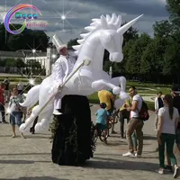 Trắng inflatable horse unicorn trang phục cho cuộc diễu hành trang trí