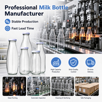 Bouteille en verre personnalisée et abordable pour lait, jus, thé et autres boissons, disponible en 10oz, 12oz, 16oz et 1000ml
