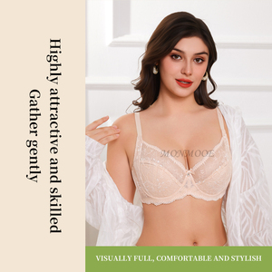 Damen Sexy Bestickter Spitzen-Bodysuit Eng Anliegende Transparente Unterwäsche mit Starker Formgebung Inklusive BH und <span class=keywords><strong>String</strong></span> Dessous-Set - Product Image 2