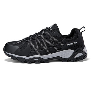 Chaussures de sport décontractées pour hommes, légères, antidérapantes, écologiques, en mesh, entièrement noires, très vendues - Product Image 6