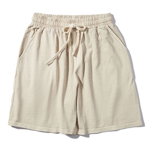 Mùa hè không co rút 230 gram giặt màu cổ để làm thiết kế dây rút cũ phong cách mới của nam giới vẫn có thể mặc ngắn - Product Image 1