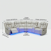 Sofá Reclinable de Cuero Moderno de Tres Plazas con Nuevo Diseño Estilo Chino para Dormitorio y Uso Doméstico